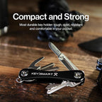 KeySmart Rugged - Multitool Key Holder for Keychain w/Bottle Opener and Pocket Clip, Organizer for Keys, EDC Keychains, Ring 