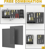 Ultrawall Metal Pegboard Panels, Pegboard Wall Organizer, Black Peg Boards for Wall, Garage Tool Storage Organization, 12"X16