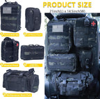 Universal Tactical Car Seat Back Organizer Bag Tactical Molle Vehicle Organizers Panel Vehicle Protector Organizers with 5 Detachable Pouches for Car (Black camo)