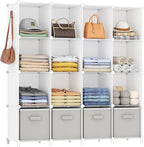 HOMIDEC Closet Organizers and Storage, 16 Cube Storage Organizer, Closet Organizer Bookshelf Cubes Shelves for Clothes, Bedro