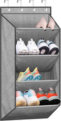 SLEEPING LAMB Over the Door Shoe Organizer for Closet, Short Hanging Shoe Rack with Large Deep Pockets, Narrow Door Sneaker S