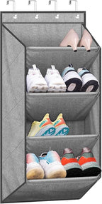 SLEEPING LAMB Over the Door Shoe Organizer for Closet, Short Hanging Shoe Rack with Large Deep Pockets, Narrow Door Sneaker S