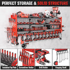 49.8" W Large Power Tool Organizer Wall Mount, Heavy Duty Tool Organizer with 14 cordless Drill Holder, 4 Layers Garage Organ