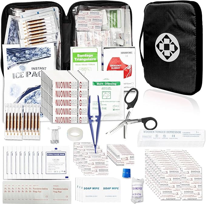 300Piece Travel First Aid Emergency Kit Home Essentials Hiking Survival Essential Kit for Outdoor Adventure Camping Backpack,
