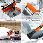 42'' Ice Scraper and Extendable Snow Brush Emergency Snow Shovel Snow Broom with Foam Grip 180° Pivoting Brush Head Snow Scraper for Cars, Trucks, SUVs, Vehicle