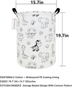 QUEENLALA Large Storage Basket,Laundry Hamper/Bathroom/Home Decor/Collapsible Round Storage Bin,Boys and Girls Hamper/Boxes/C