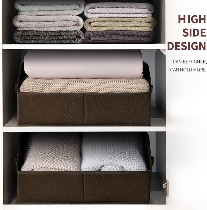Homsorout Trapezoid Closet Storage Bins - Large Fabric Baskets for Organizing, Storage Baskets for Shelves, Cube Organizer Bi