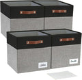 Bagnizer Collapsible Fabric Storage Cube Bins with 2 Reinforced PU Handles, Foldable Storage Organizer Baskets for Closet, Sh