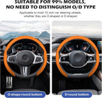Frani Nappa Leather Steering Wheel Cover,Universal Fit 15 Inch-Premium Non-Slip Breathable Comfort Grip for Cars Trucks SUVs,Anti-Slip Durable Interior Upgrade Orange