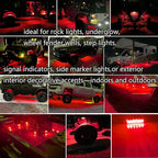 20 Pcs Rock Lights Red Strip Lights Wheel Fender Well Underglow Led Lights for Cars Exterior Side Marker for Truck Golf Cart Wrangler RV RV SUV Offroad