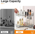 INVSSENE Corner Bathroom Countertop Organizer, 2 Tiers Vanity Trays for Counter, Makeup Organizers, Perfume Tray, Kitchen Spi