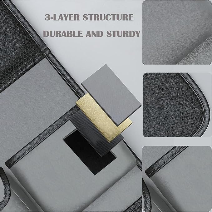 Car Seat Organizers,Multi-functional Back Seat Protectors, Storage Pouches, and Tray Holders (for Cars, Kids, Seat Back and Rear Seats)（Leather 1 Pcs） (gray)