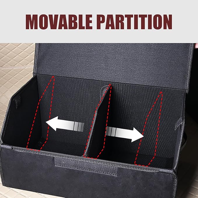 car organizers and storage for SUV,trunk organizer for sedan, leather foldable sleek box with lid,collapsible cargo bins, tool