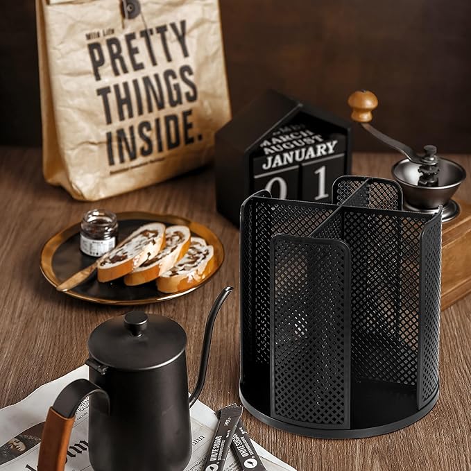 Rotating Paper Cup Dispenser, Cup Holder with 4 Compartments, Disposable Coffee Cup Dispenser Removable, Plastic Cup Storage 
