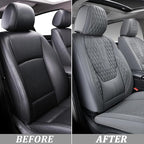Coverado Front Seat Covers, Car Seat Cover, Leather Seat Covers for Car, Automotive Seat Covers Protector with Lumbar Support