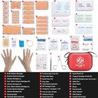 Mini First Aid Kit - 150 Piece Small Waterproof Hard Shell Medical Kit for Home, Car, Travel, Camping, Truck, Hiking, Sports,