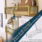 Consumest Over The Door Hooks Organizer - Extra Long Door Hanger with 9 Coat Hooks & 2 Mesh Basket, Back Storage Organizer Ha