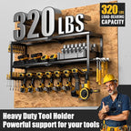 MOOMSINE Power Tool Organizer Wall Mount, Heavy Duty Metal Tool Storage Rack Loads 320lbs, 8 Cordless Drill Holder 3 Layer fo