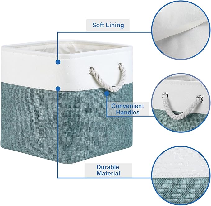 Temary 12 Inch Cube Storage Baskets 4 Pack Fabric Storage Bin for Organizing, Shelf Baskets for Home Office Closet, Collapsib