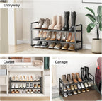 SNTD Shoe Rack - Expandable Shoe Organizer for Closet, Adjustable Metal Shoe Shelf Storage, Stackable Long Shoe Stand Holder 