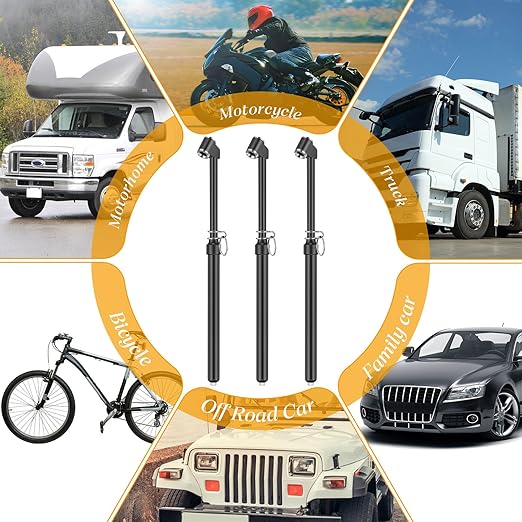 Yunsailing 10 Pcs 10 Pcs Dual Head Tire Pressure Gauge Heavy Duty Truck Tires Air Pressures Gauges with Hook Range 10-150psi, 0.7-10.3bar for Semi Trucks Car Bus Rv Van (Black)