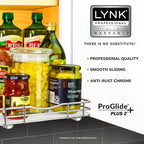 LYNK PROFESSIONAL® Pull Out Spice Organization for Cabinets - 10-3/8 inch Wide – Spice Rack for Inside Cabinets, Slide Out Sp