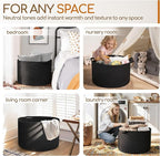 MEGASKET Large Black Blanket Basket, 22" X 22" X 14" Woven Rope Bin for Storage, Kids Dog Toy Storage Box Organizer Bins, Bla