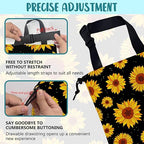 Car Garbage Bag Blooming Yellow Sunflowers Drawstring Car Trash Bag Hanging for Back Seat with Adjustable Buckle Canvas Vehicle Trash Can Easy-to-Install