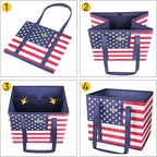 BALEINE 1Pk Reusable Grocery Bags, Foldable Shopping Bags for Groceries with Reinforced Bottom & Handles (Patriot Celebration)