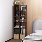 Cube Storage Organizer, 6 Cube Retro Bookshelf, Freestanding 6 Tier Open Shelf, Rustic Brown Retro Shelves for Home Office, B
