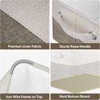 BALEINE 3 Pack Fabric Closet Storage Bins for Shelves, Linen Closet Organizers and Storage, Decorative Baskets for Organizing