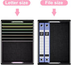 Huolewa Portable Leather File Organizer Boxes with Lids, Office Document Boxes Organizer, Filing Boxes, Decorative Small File