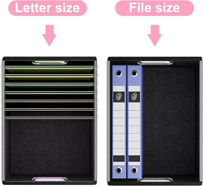 Huolewa Portable Leather File Organizer Boxes with Lids, Office Document Boxes Organizer, Filing Boxes, Decorative Small File