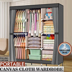 71" Portable Closet Storage Organizer Wardrobe Clothes Rack,Covered Garment Rack,Steel Tube Clothes Storage Organizer,Freesta