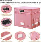 DocSafe File Box with Lock,Multi-Layer Fireproof Document Box Collapsible File Storage Organizer with Pockets/Handle,Large Po