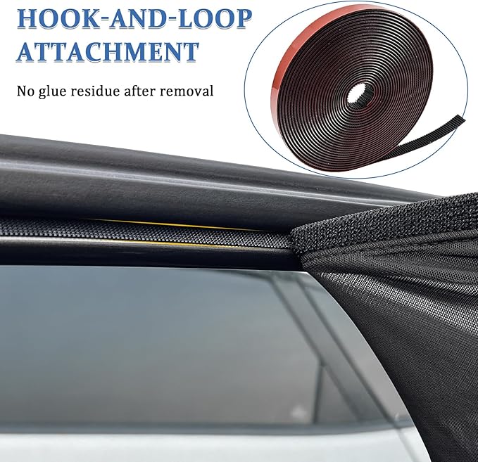 Car Window Shades,2 Pack Car Side Window Sunshade,Breathable & Retractable Car Window Shade for Baby,Universal Fit Most of Cars,Glare Shield,Protect Privacy(Rear Windows)