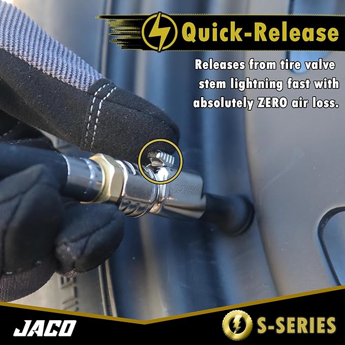 JACO Lightning S-Series Tire Air Chuck - 1/4" F-NPT (Open Flow) (2-Pack)