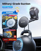 【True Military-Grade】andobil 3 in1 Magnetic Phone Holder for Car Dashboard Windshield Vent 【Upgrade Suction & Strongest Magnet】Retractable for MagSafe Car Mount for iPhone 17 16 15 14 Pro Max Sumsung
