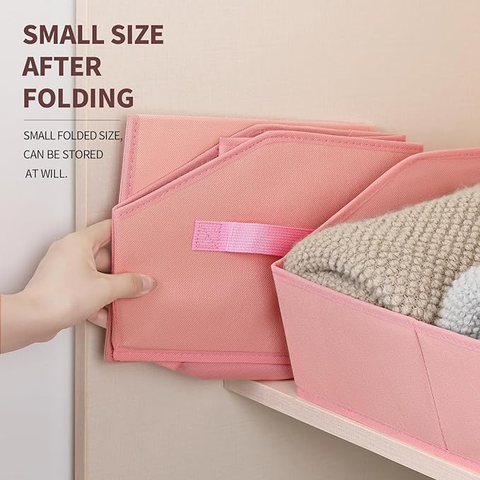 Homsorout Closet Baskets for Shelves Trapezoid - Decorative Storage Baskets with Handle, Closet Bins for Organization, Shelf 