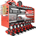 Power Tool Organizer Wall Mount, Metal Power Tool Storage Rack with Screwdriver Holder, Garage Tool Storage Shelves with Scre