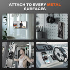 A2C All-Metal Gym Magnetic Phone Holder, High-End Workout Gift for Men Women [Strongest Dual Magnet] Attach to Iron Metal Portable Integrated Gym Phone Mount for iPhone 17 16 15 14 13 12 Series(Black)