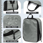 5 Pack Compression Packing Cubes for Travel Space Saving Cubes Luggage Organizer for Suitcase(Mixed Gray,L)