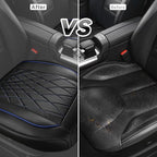 CAR PASS 2 Pack Leather Front Car Seat Covers, Bottom Seat Covers Full Wrapped with Storage Pocket, Anti-Slip PU Seat Protect