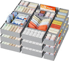 DIMJ Drawer Organizer Clothes, 26Pack Dresser Organizer, Foldable Closet Organizers and Storage, Fabric Dresser Bins, Drawer 