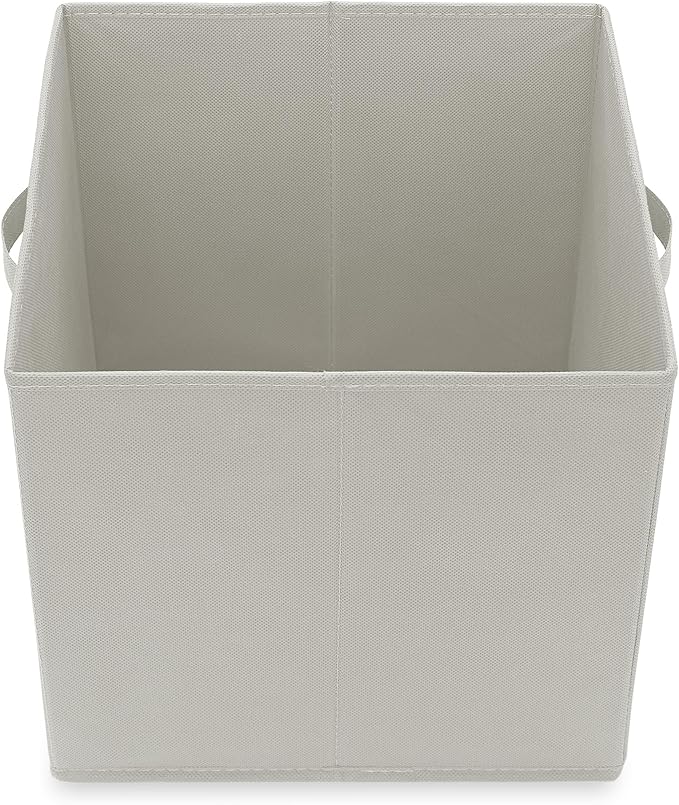 Casafield Set of 6 Collapsible Fabric Cube Storage Bins, Light Gray - 13" Foldable Cloth Baskets for Shelves, Cubby Organizer