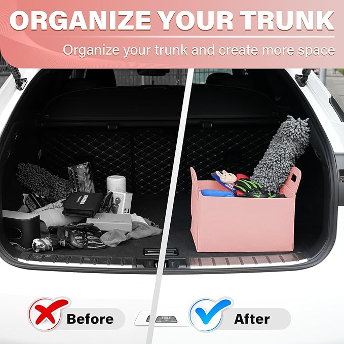 SINGARO Car Trunk Organizer, Foldable Trunk Organizer for SUV, Lightweight Foldable Storage for Sundries, Car Accessories for