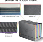 Expanding File Folders,Accordion File Organizer,25 Pockets Expandable File Folder with Plastic Handle,Portable Filing Box,Mon