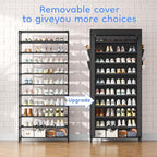 Simple Trending Tall Shoe Rack Organizer Holds 40 Pairs, 10 Tier Large Capacity Shoe Cabinet Storage with Cover for Closet, B