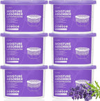 CLEVAST Moisture Absorber Boxes 6 Pack, 12 Oz Dehumidifier for Closet & Bathroom, Humidity Absorber for Wardrobe, Bedroom, RV