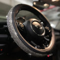 PINCTROT Bling Bling Comfy Steering Wheel Cover with Jumbo Crystal Rhinestones, Anti-Slip Diamond Leather, Universal 15 Inch (Black)